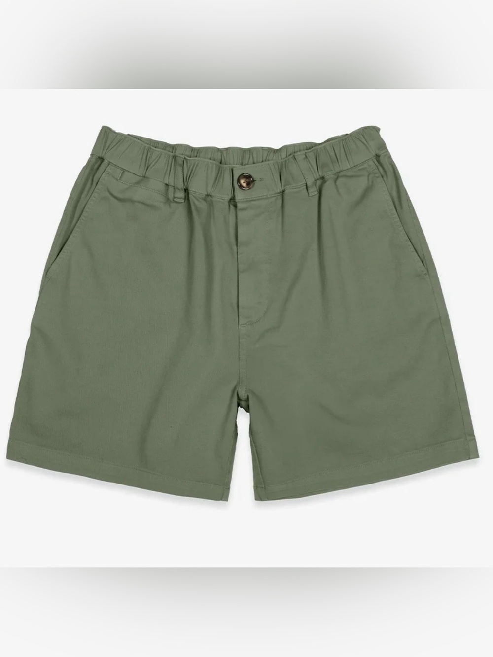 Cove USA Men's Olive Elastic-Waist Flat Front Shorts